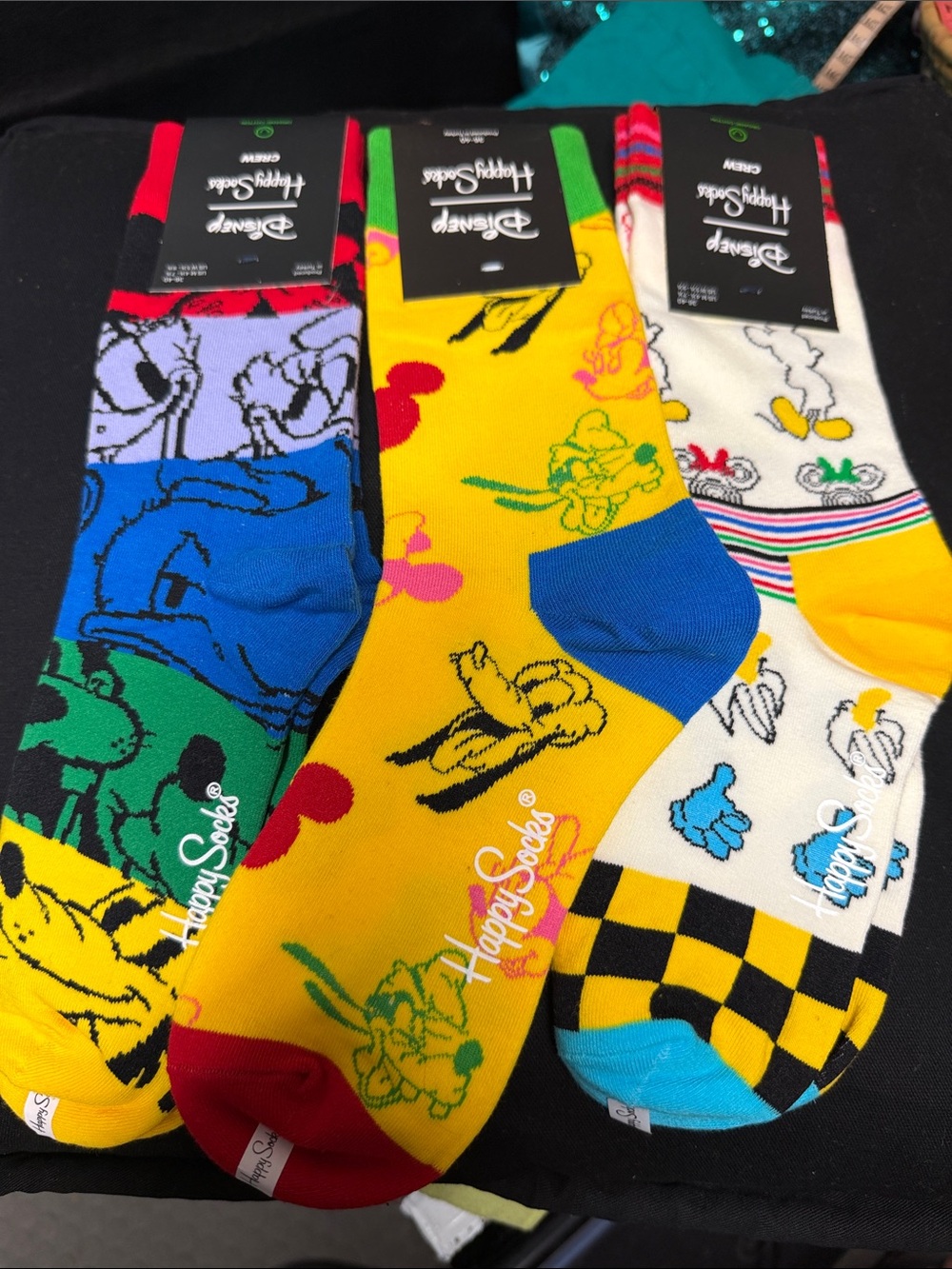 Happy Socks Disney Character Pack - Yellow, Blue, Green, Red, Black, White